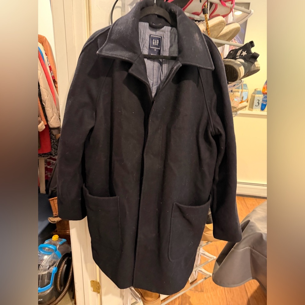Y2K Vintage GAP Men's XL 3/4 length Dark Navy Blue Coat